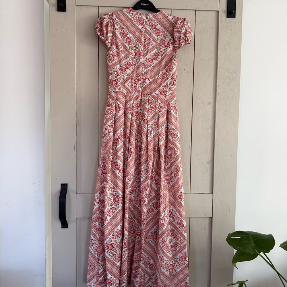 Avec Les Filles Pink Geometric V-Neck Maxi Dress - Picture 4 of 7